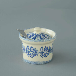 Lacey Blue Mustard Pot