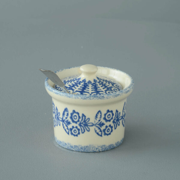 Lacey Blue Mustard Pot