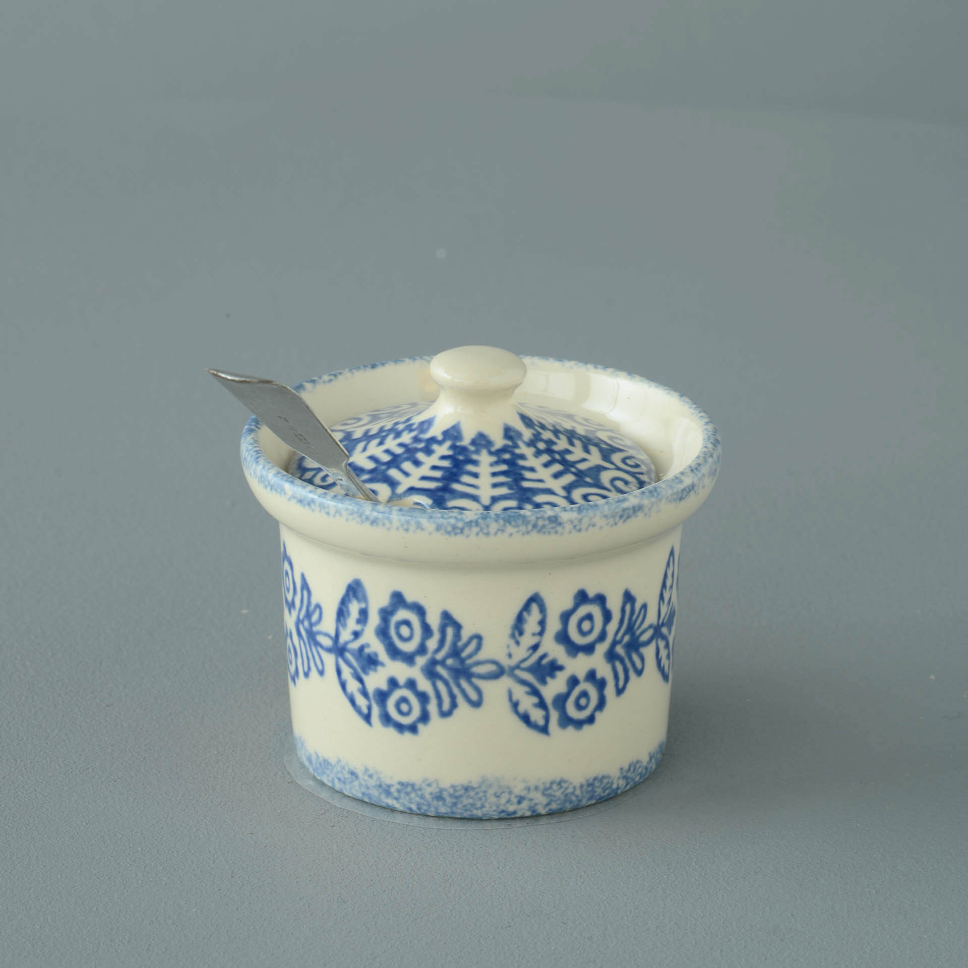 Lacey Blue Mustard Pot