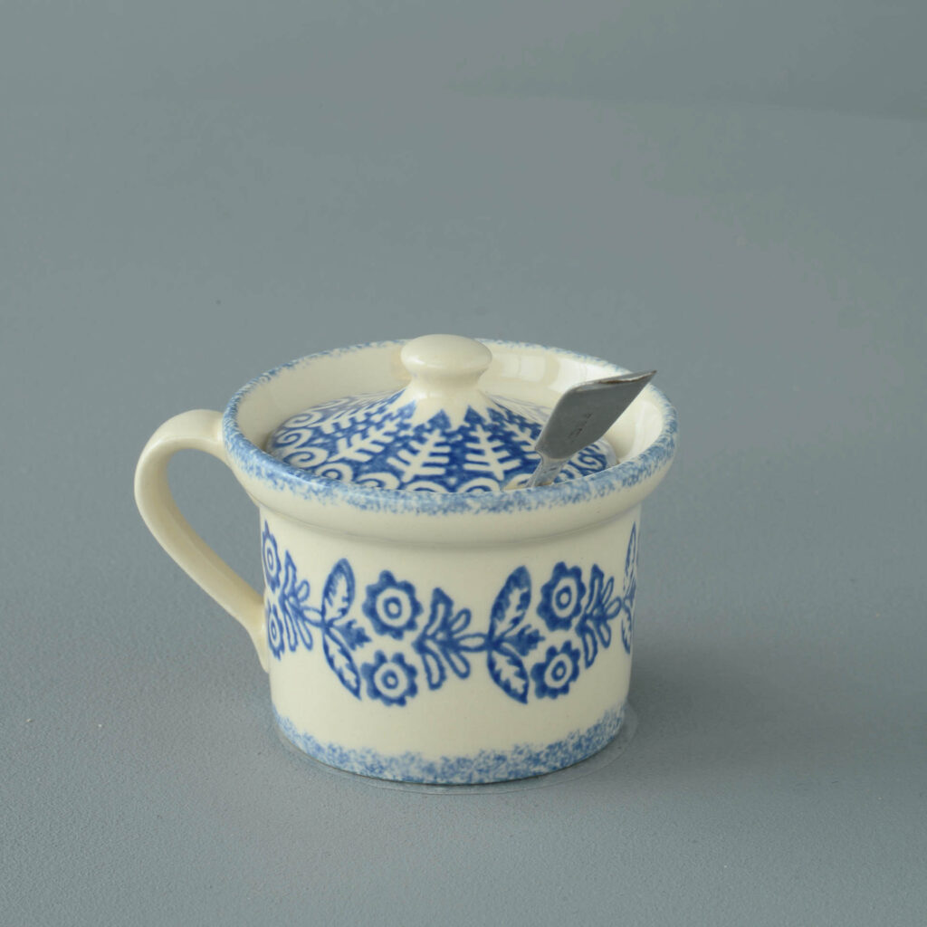 Lacey Blue Mustard Pot