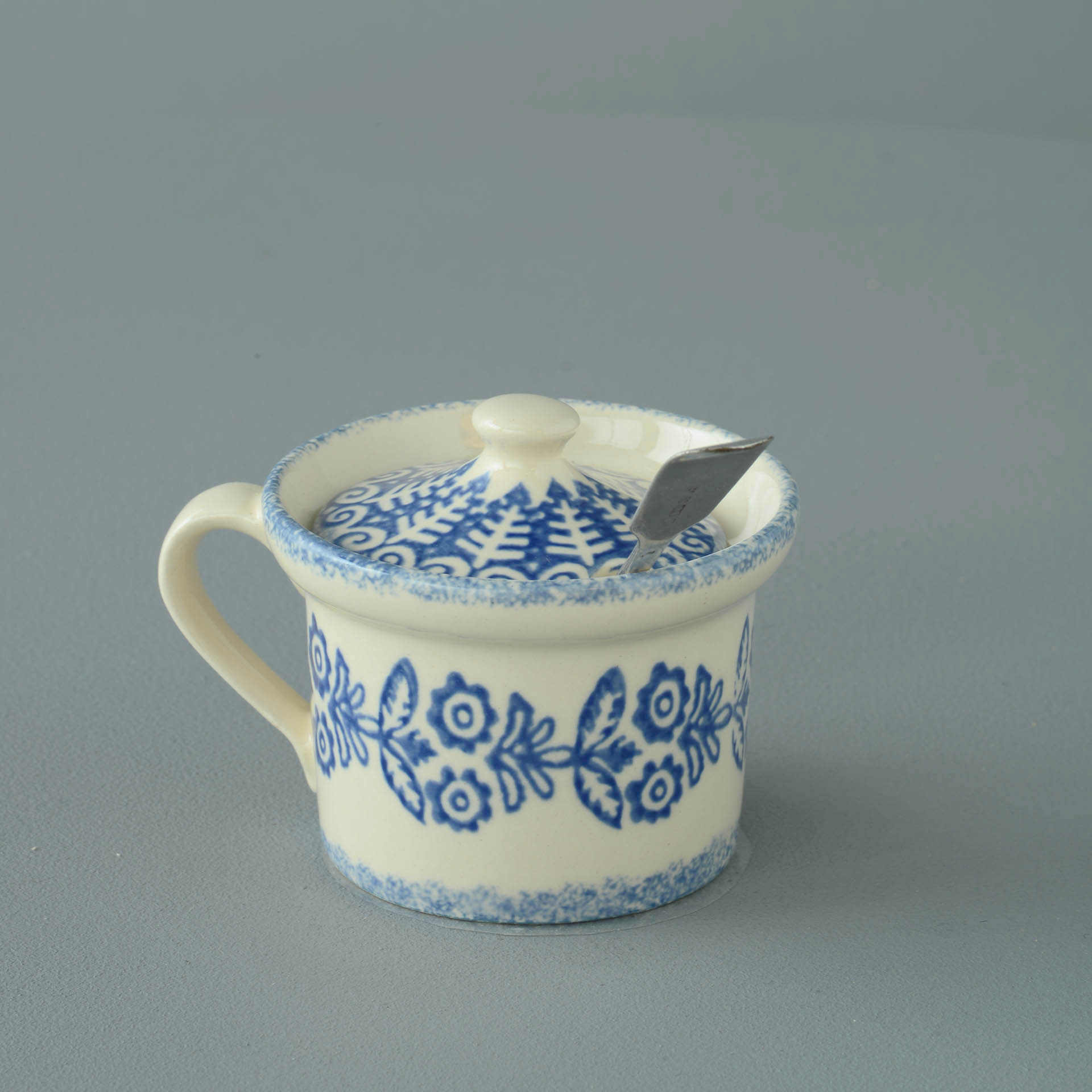 Lacey Blue Mustard Pot