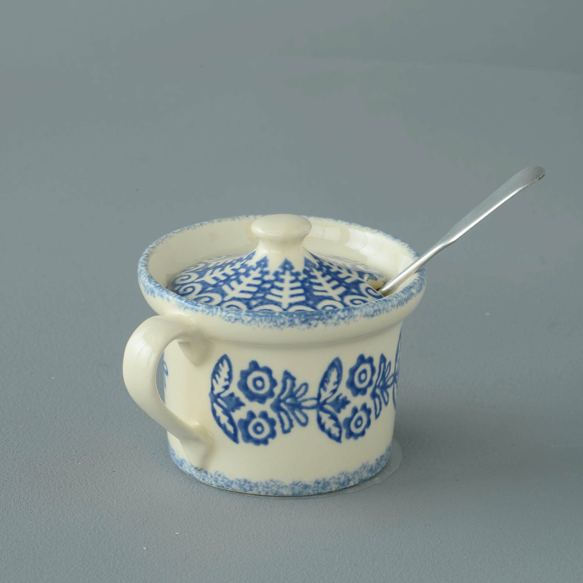 Lacey Blue Mustard Pot