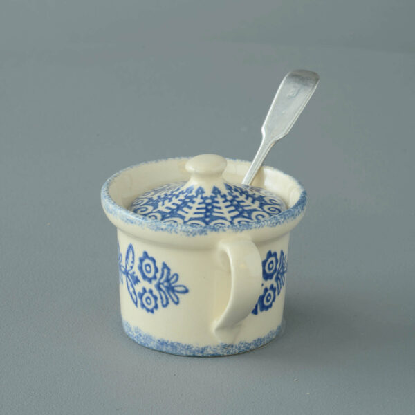 Lacey Blue Mustard Pot