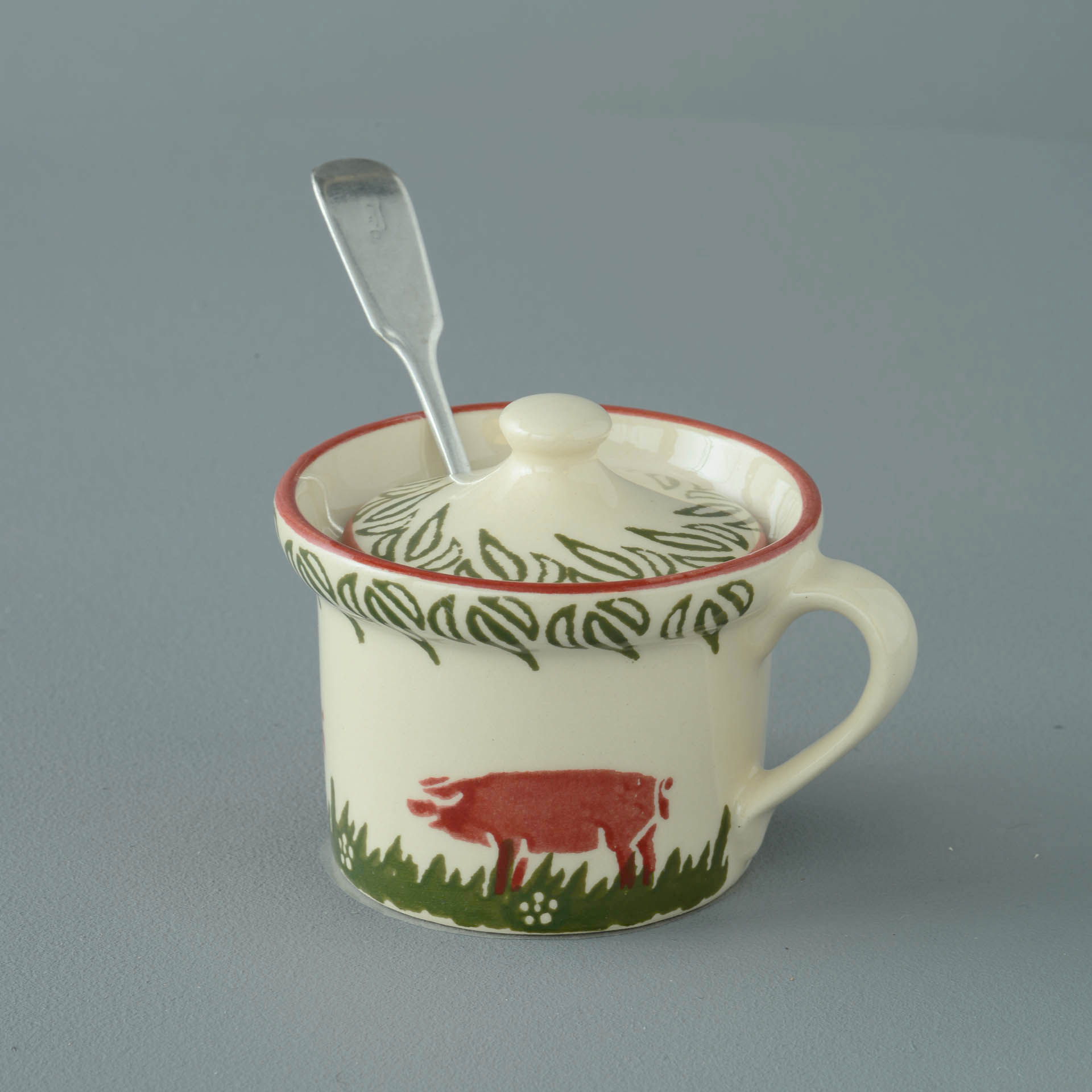Pink Pig Mustard Pot