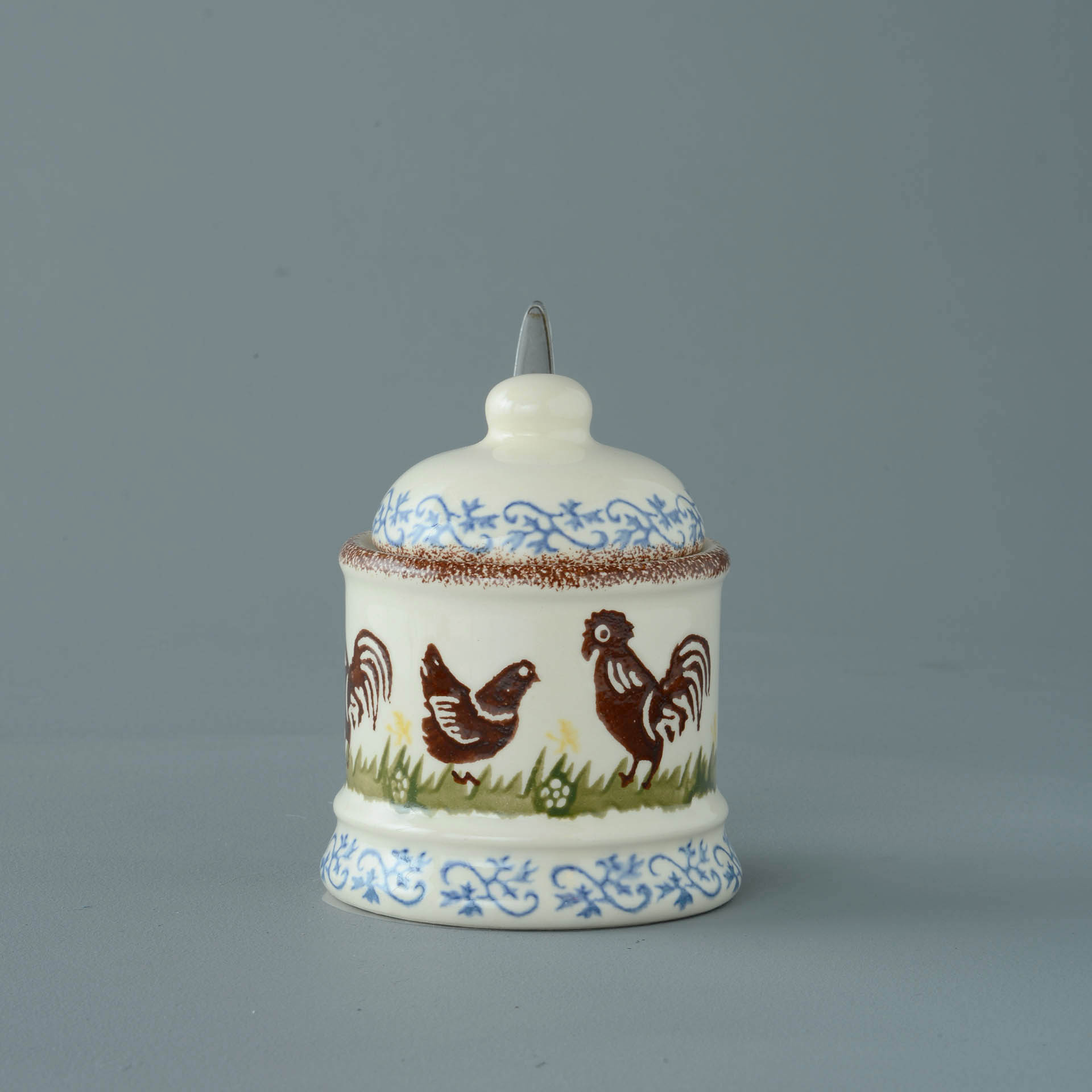 Cock & Hen Jam Pot
