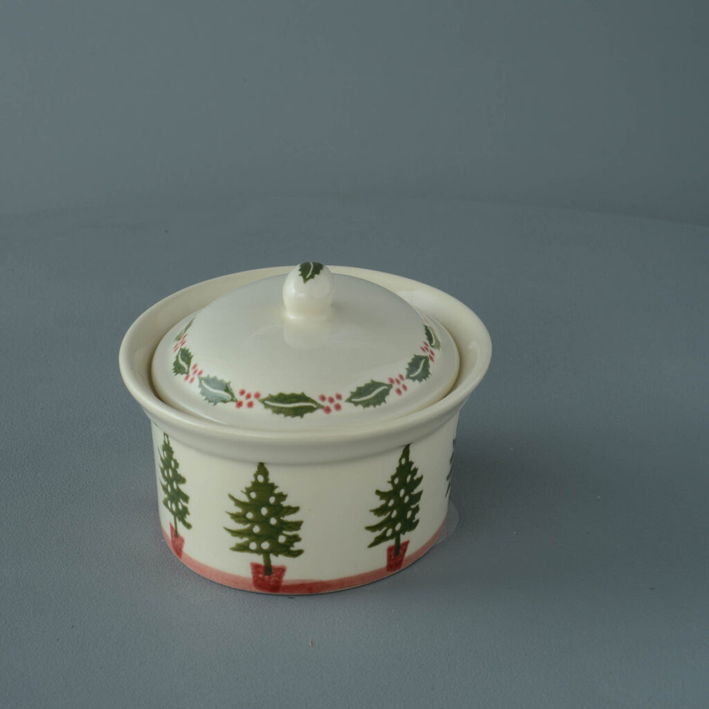 Christmas Tree Butter dish oval