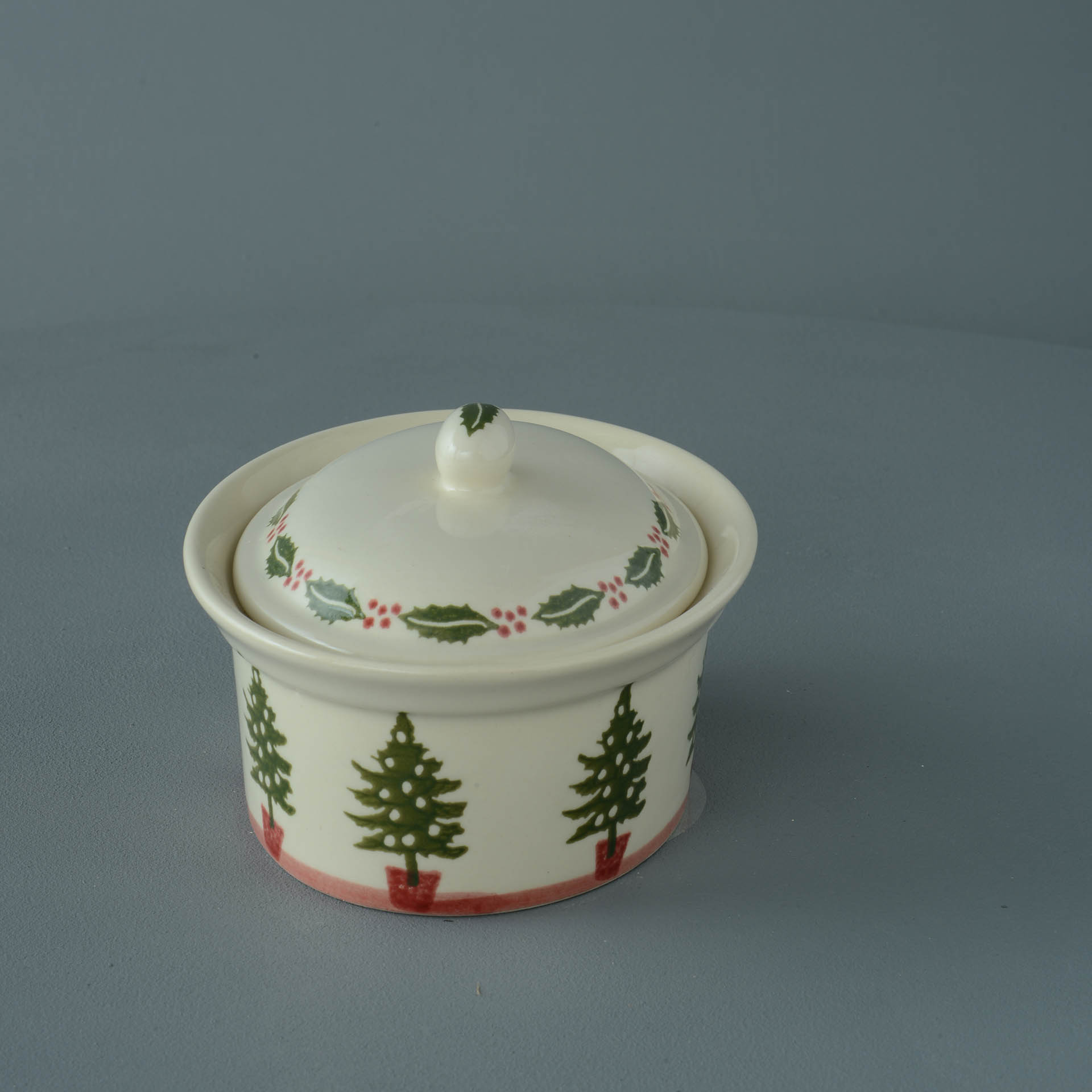 Christmas Tree Butter dish oval