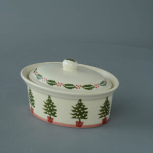 Christmas Tree Butter dish oval