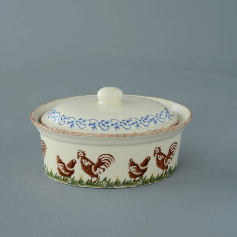 Cock & Hen Butter Dish Oval