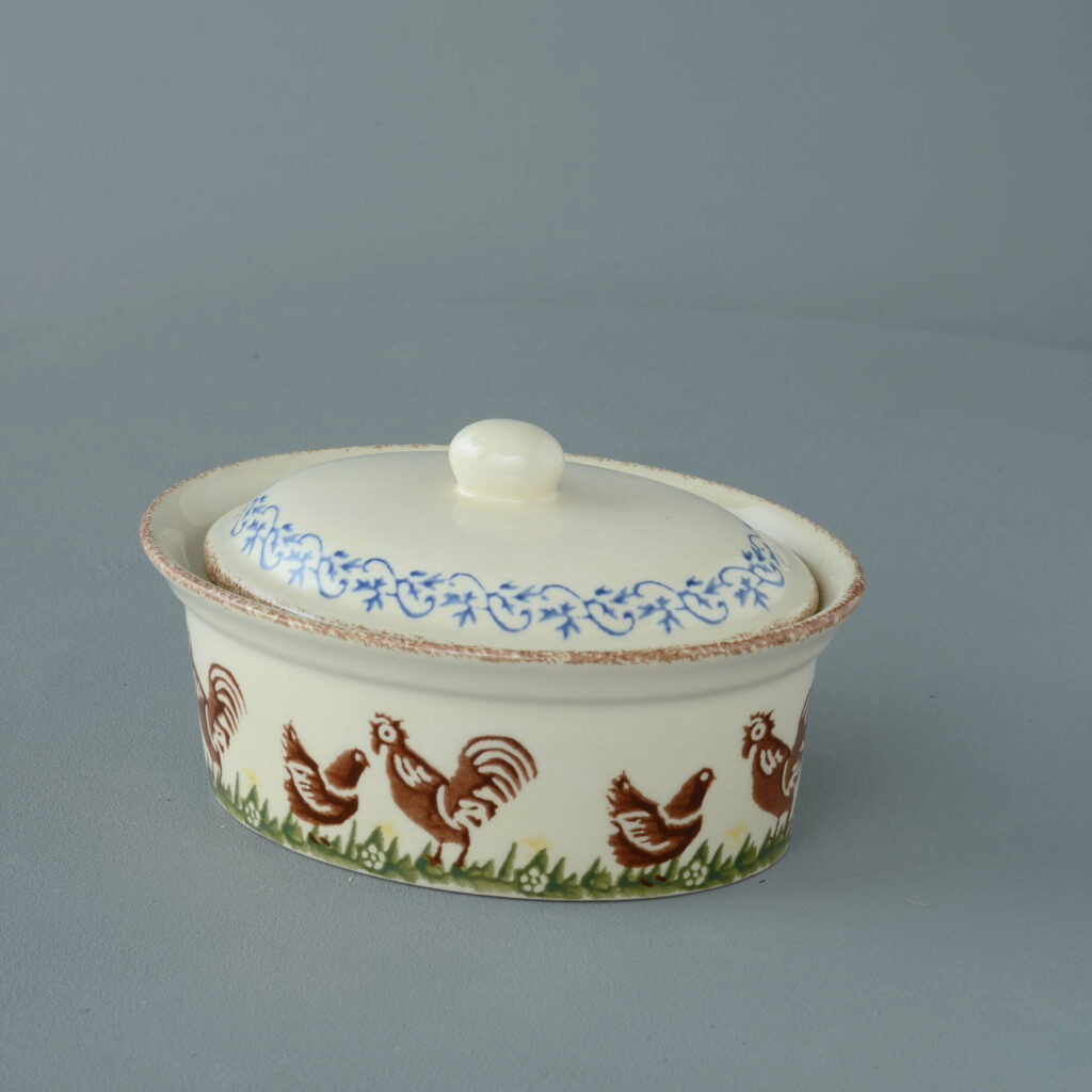 Cock & Hen Butter dish oval