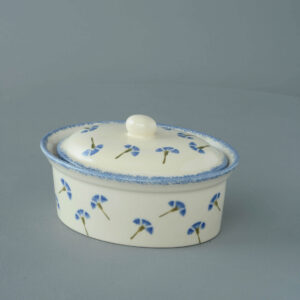 Cornflower Butter dish oval