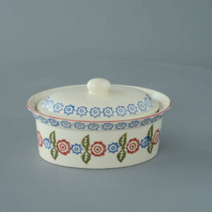 Victorian Floral Butter dish oval