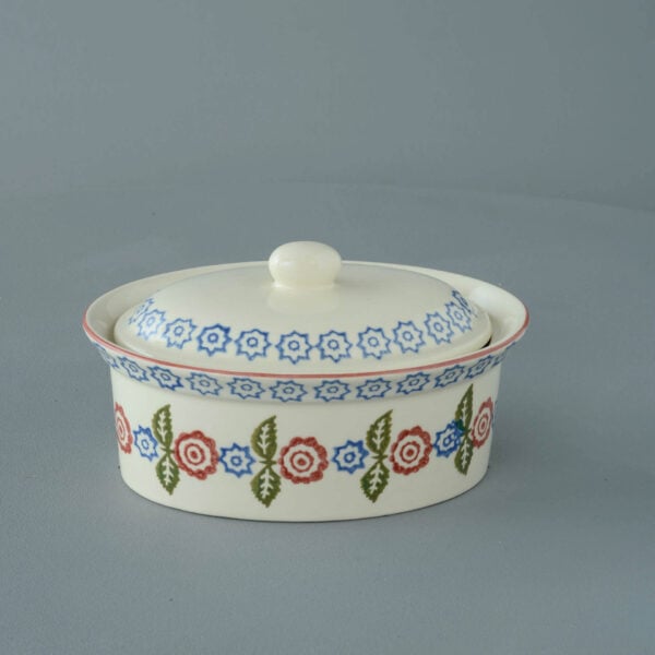 Victorian Floral Butter dish oval