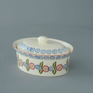 Victorian Floral Butter dish oval