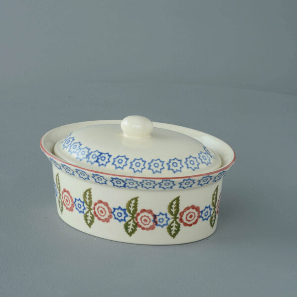 Victorian Floral Butter dish oval