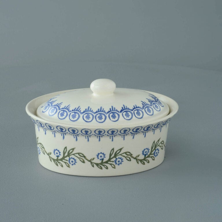Floral Garland Butter Dish Oval