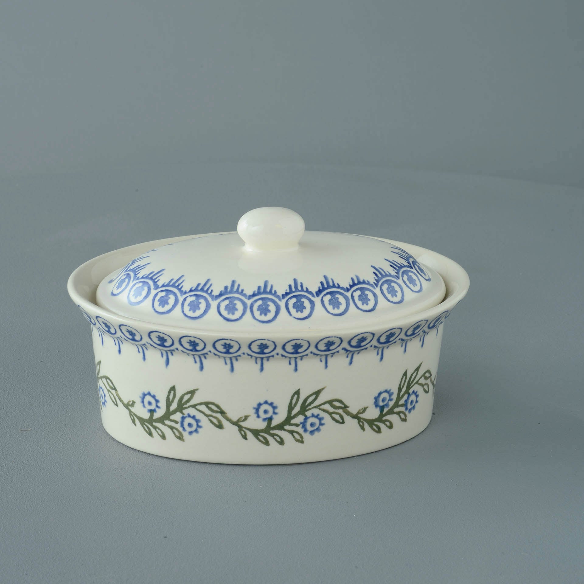 Floral Garland Butter dish oval
