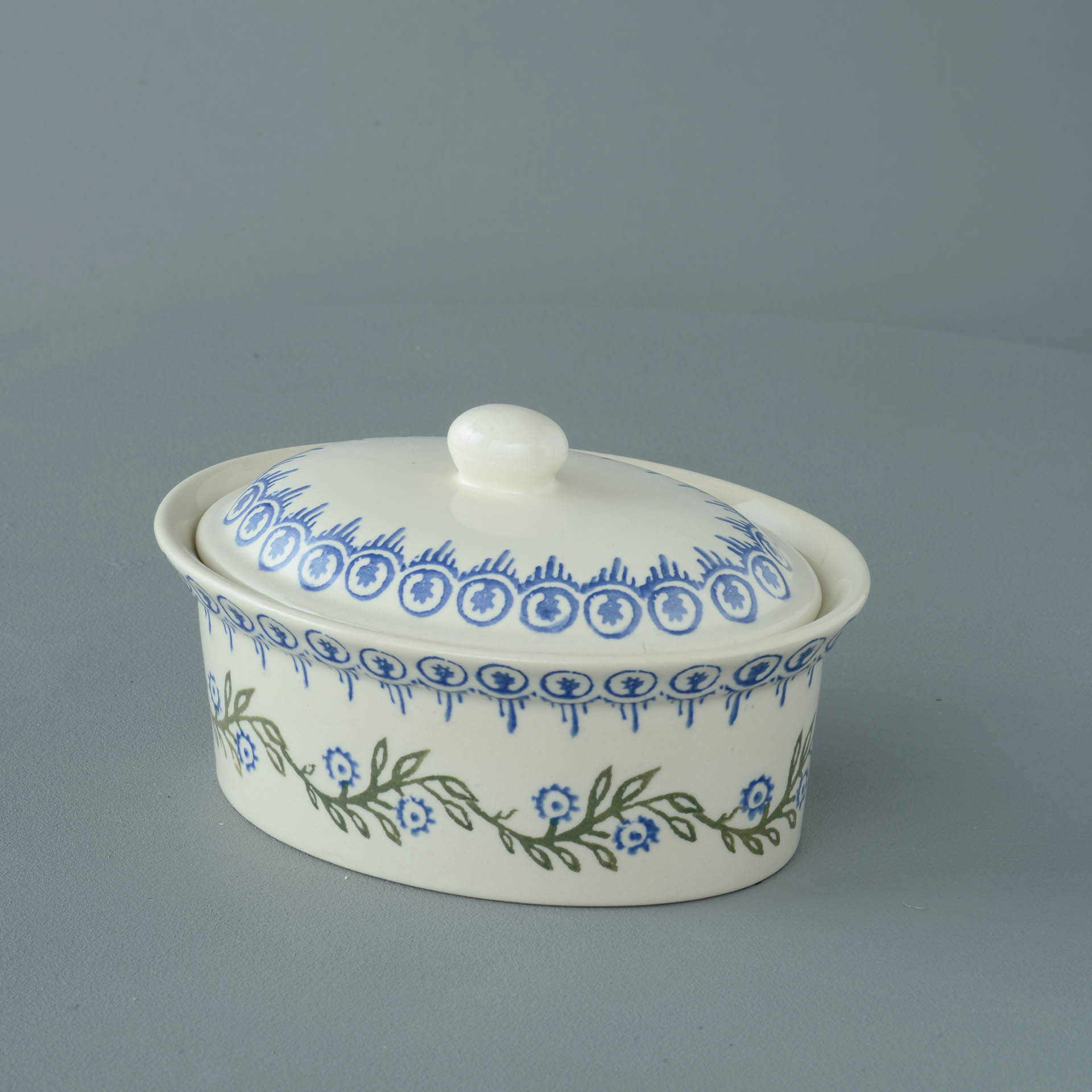 Floral Garland Butter dish oval