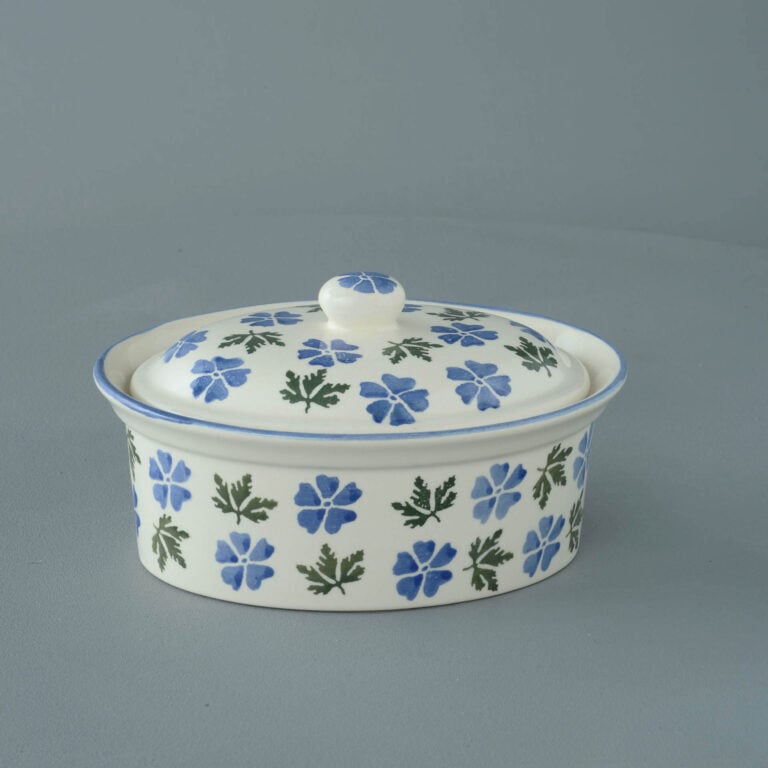 Geranium Butter Dish Oval