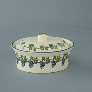 Grapes And Vine Butter dish oval