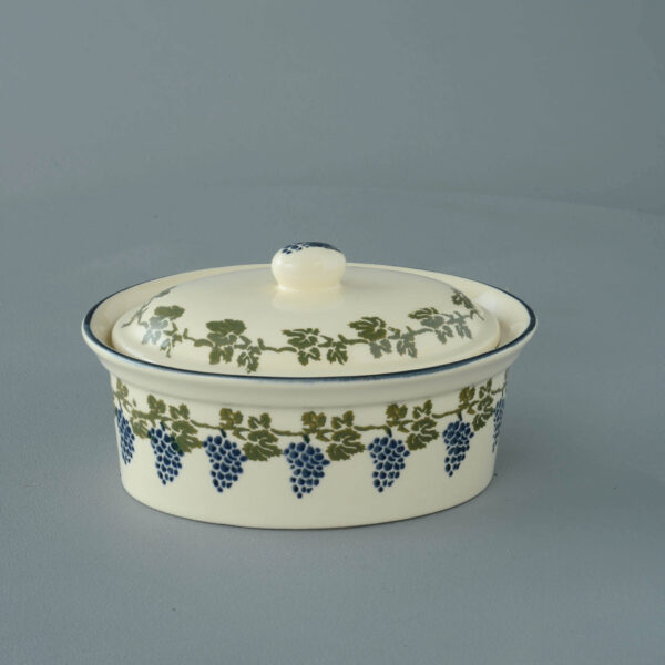 Grapes And Vine Butter dish oval