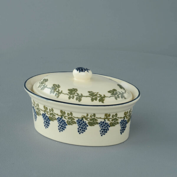 Grapes And Vine Butter dish oval
