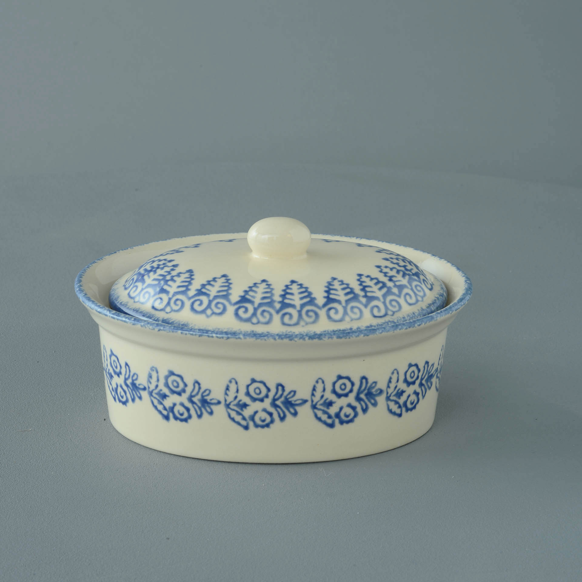 Lacey Blue Butter dish oval