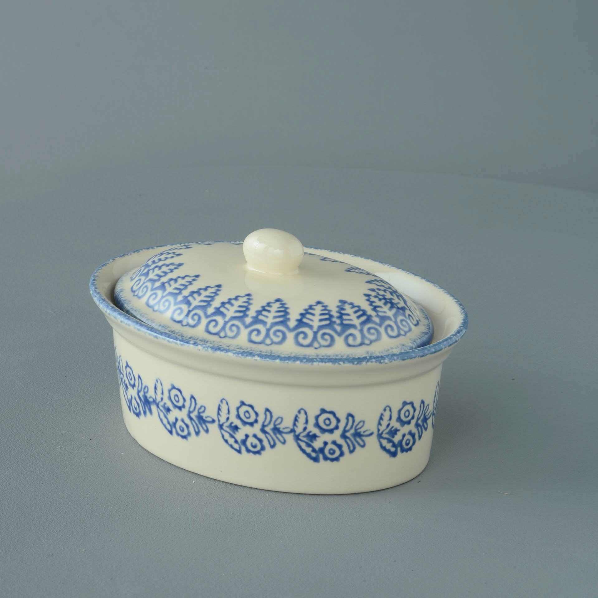 Lacey Blue Butter dish oval