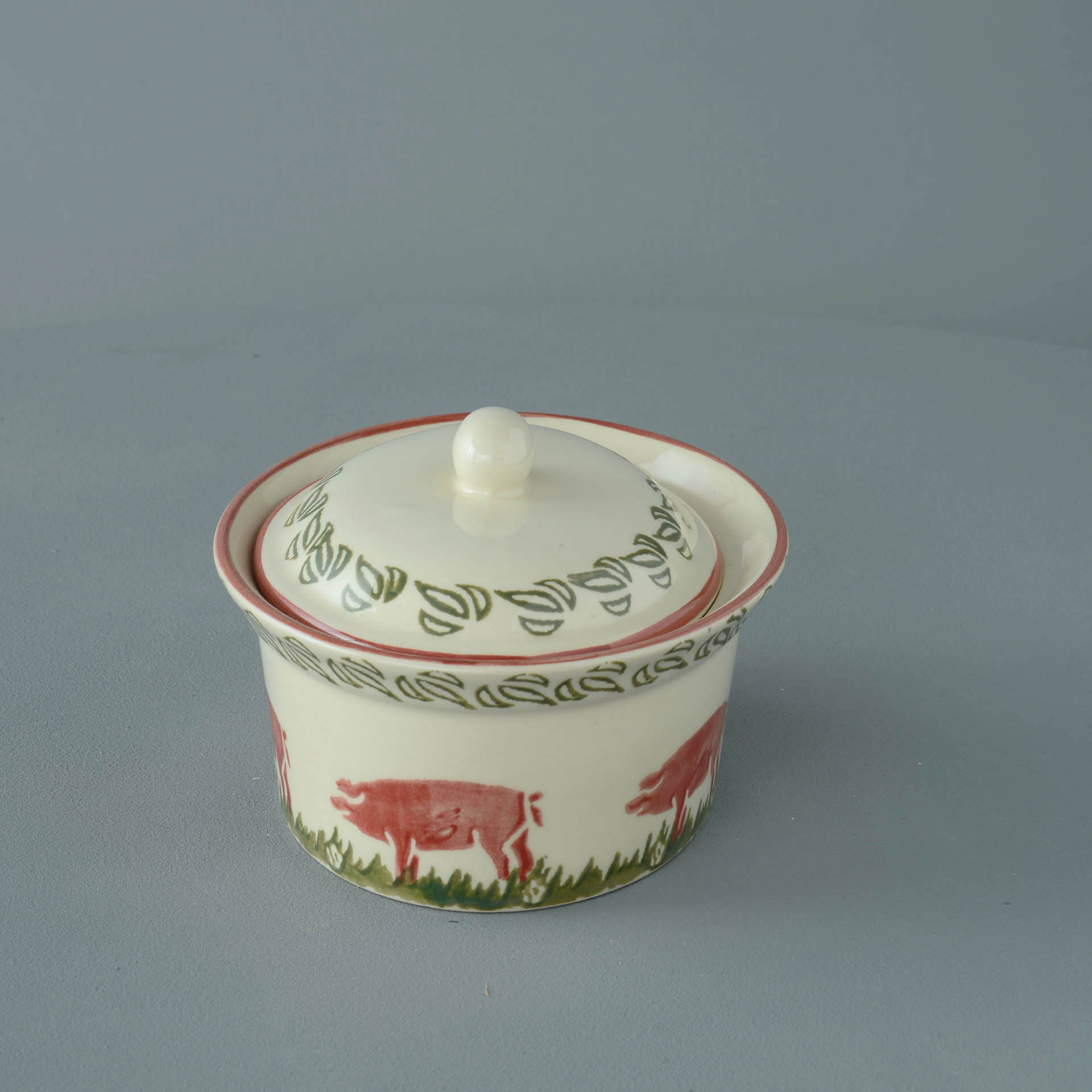 Pink Pig Butter dish oval