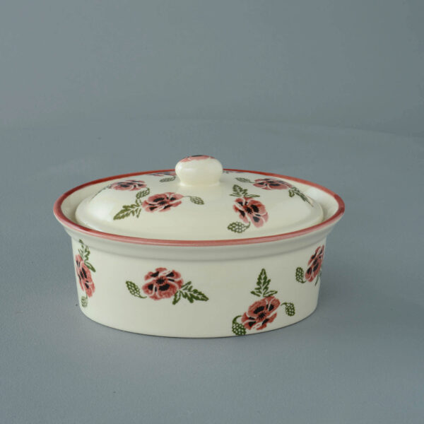 Poppy Butter dish oval