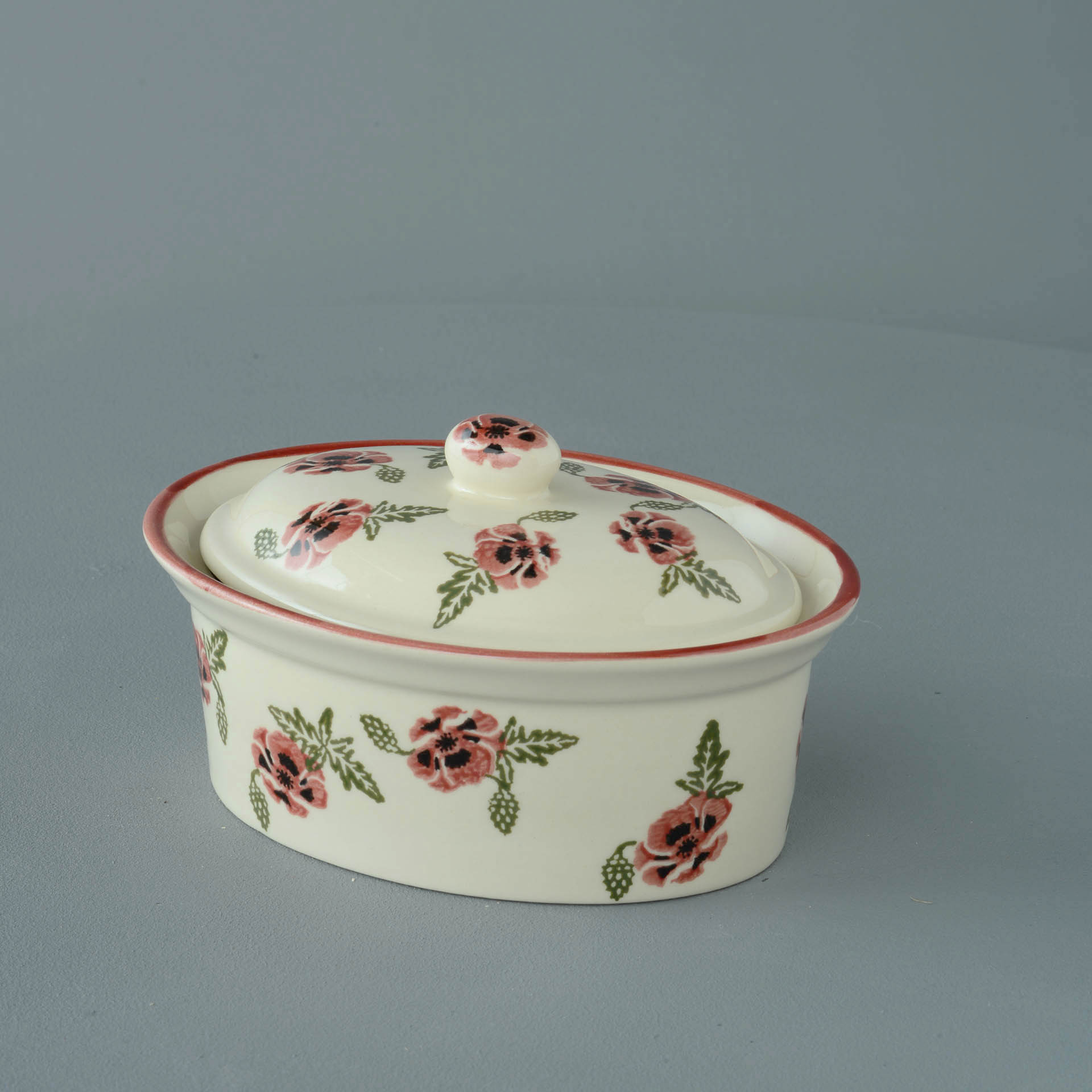 Poppy Butter dish oval