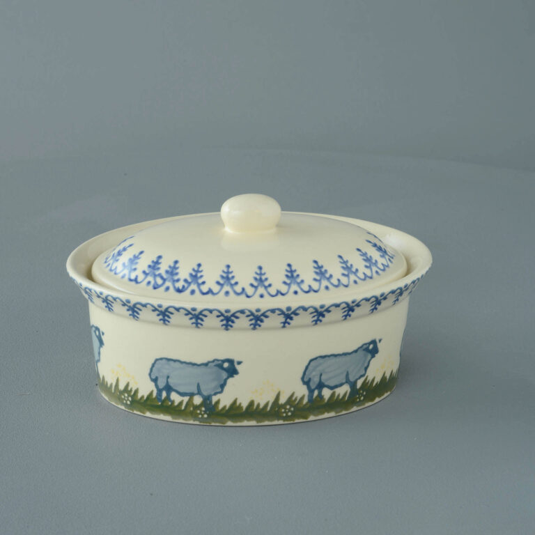 Sheep Butter Dish Oval