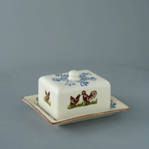 Cock & Hen Cheese Dish Rectangular