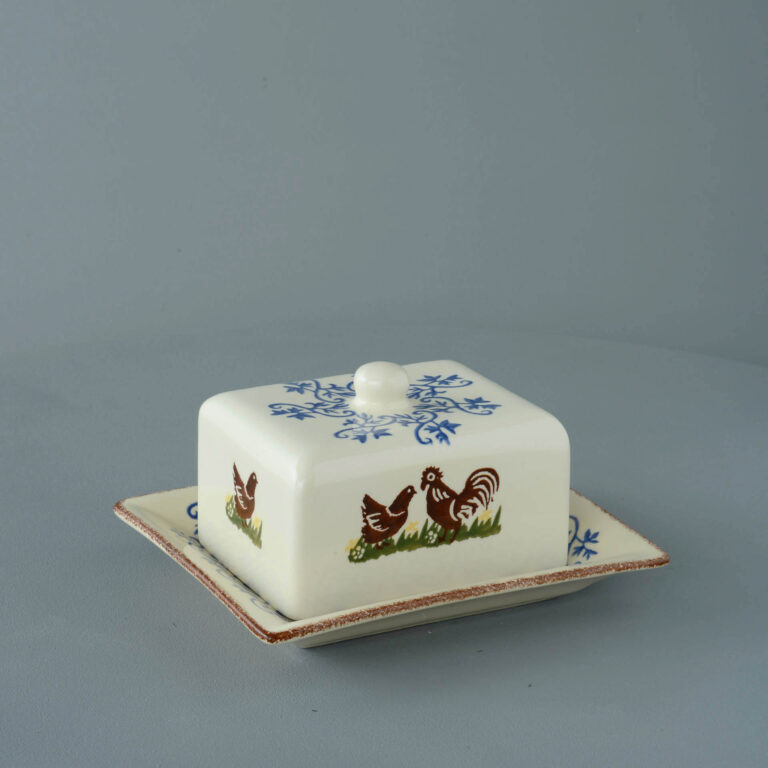 Cock & Hen Cheese Dish Rectangular