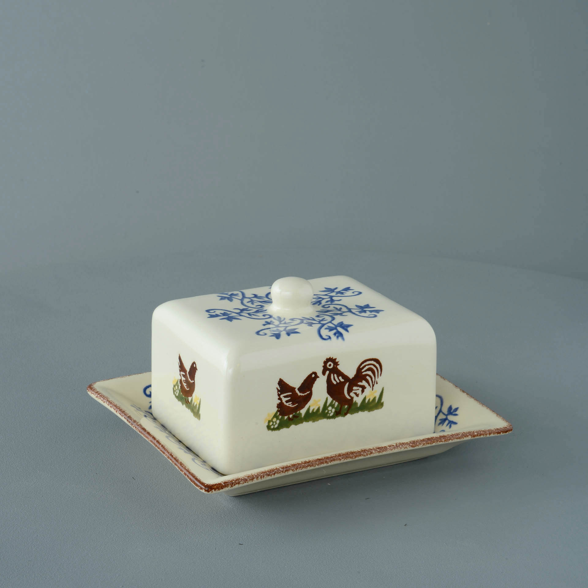 Cock & Hen Cheese Dish Rectangular