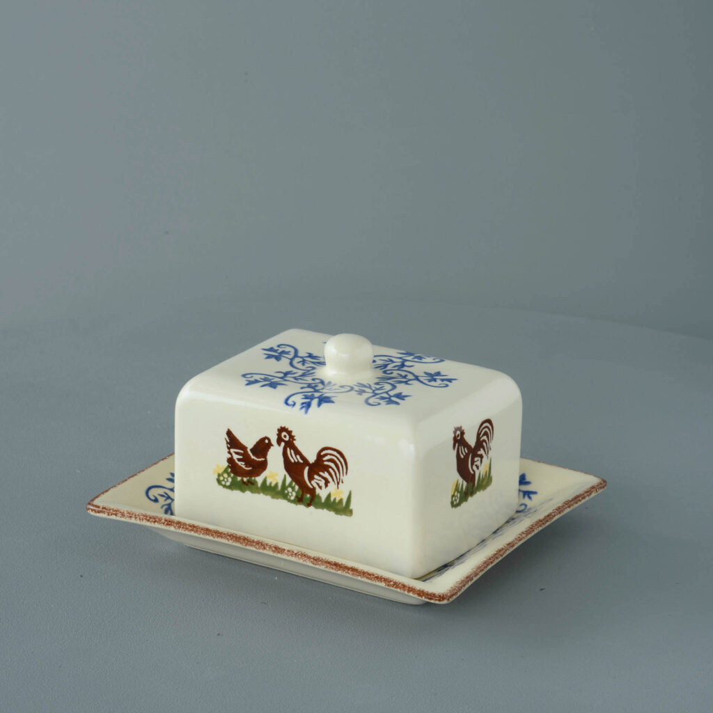 Cock & Hen Cheese Dish Rectangular