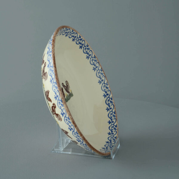 Cock & Hen Serving Dish Round