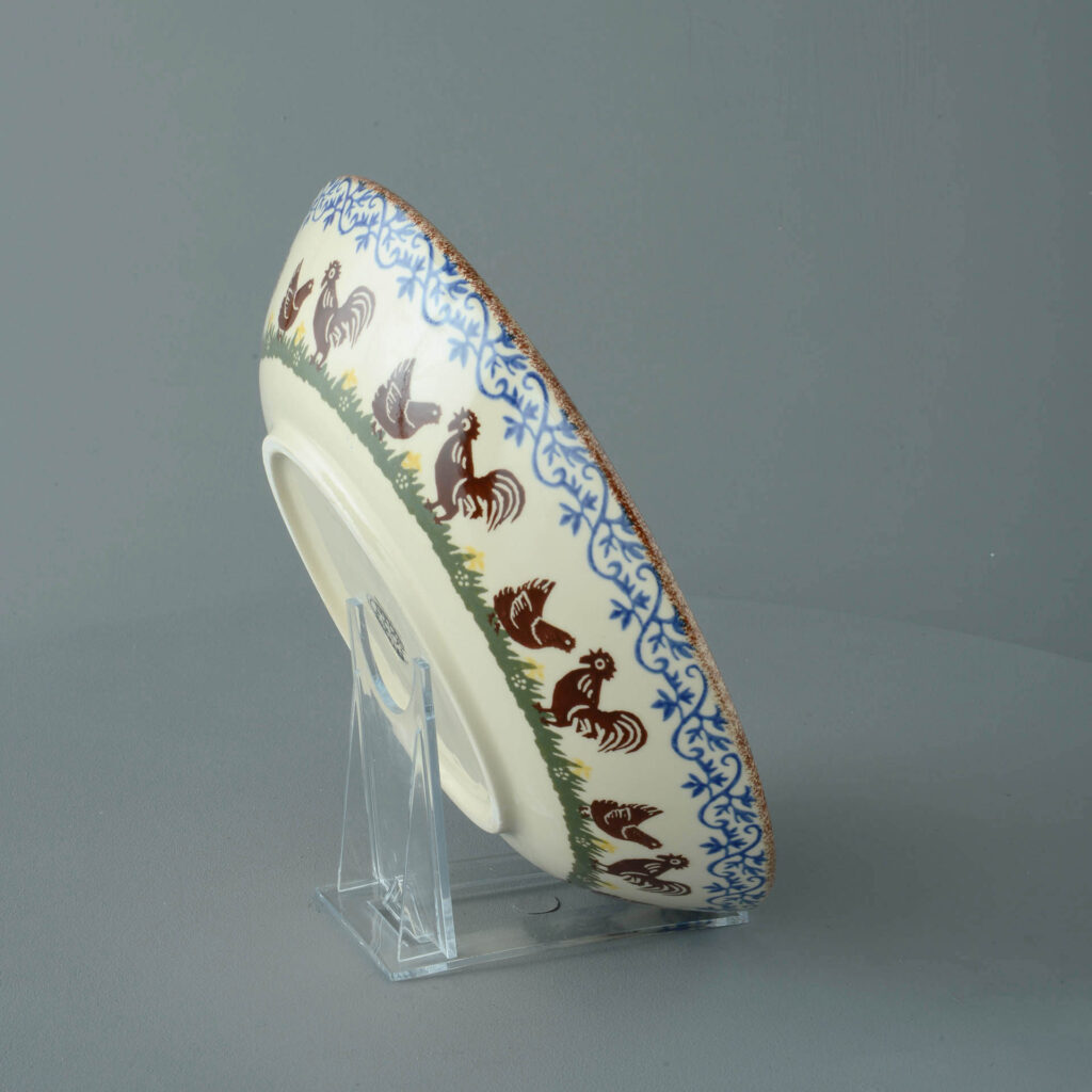 Cock & Hen Serving Dish Round