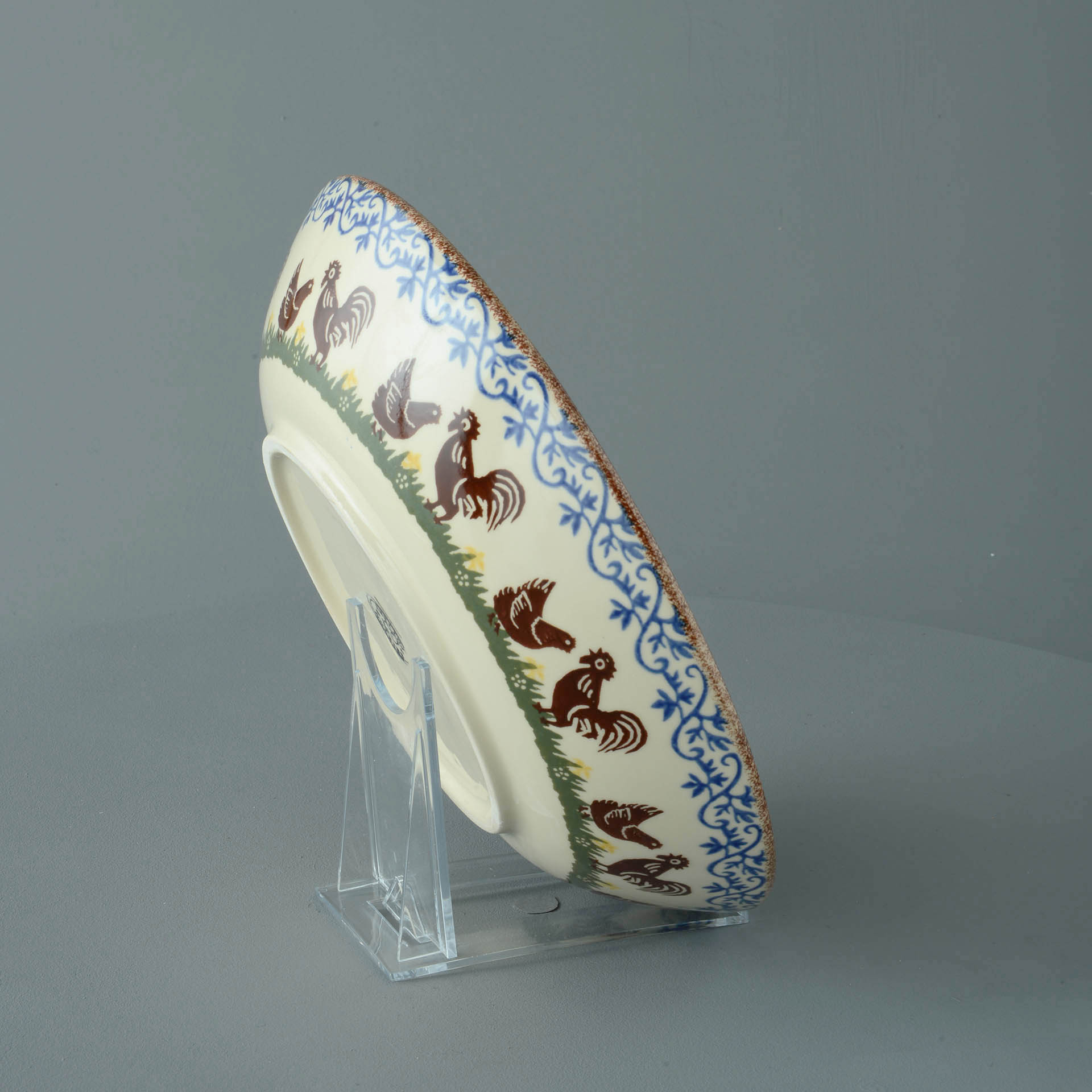 Cock & Hen Serving Dish Round