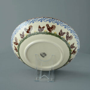 Cock & Hen Serving Dish Round