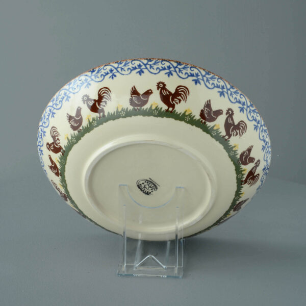 Cock & Hen Serving Dish Round