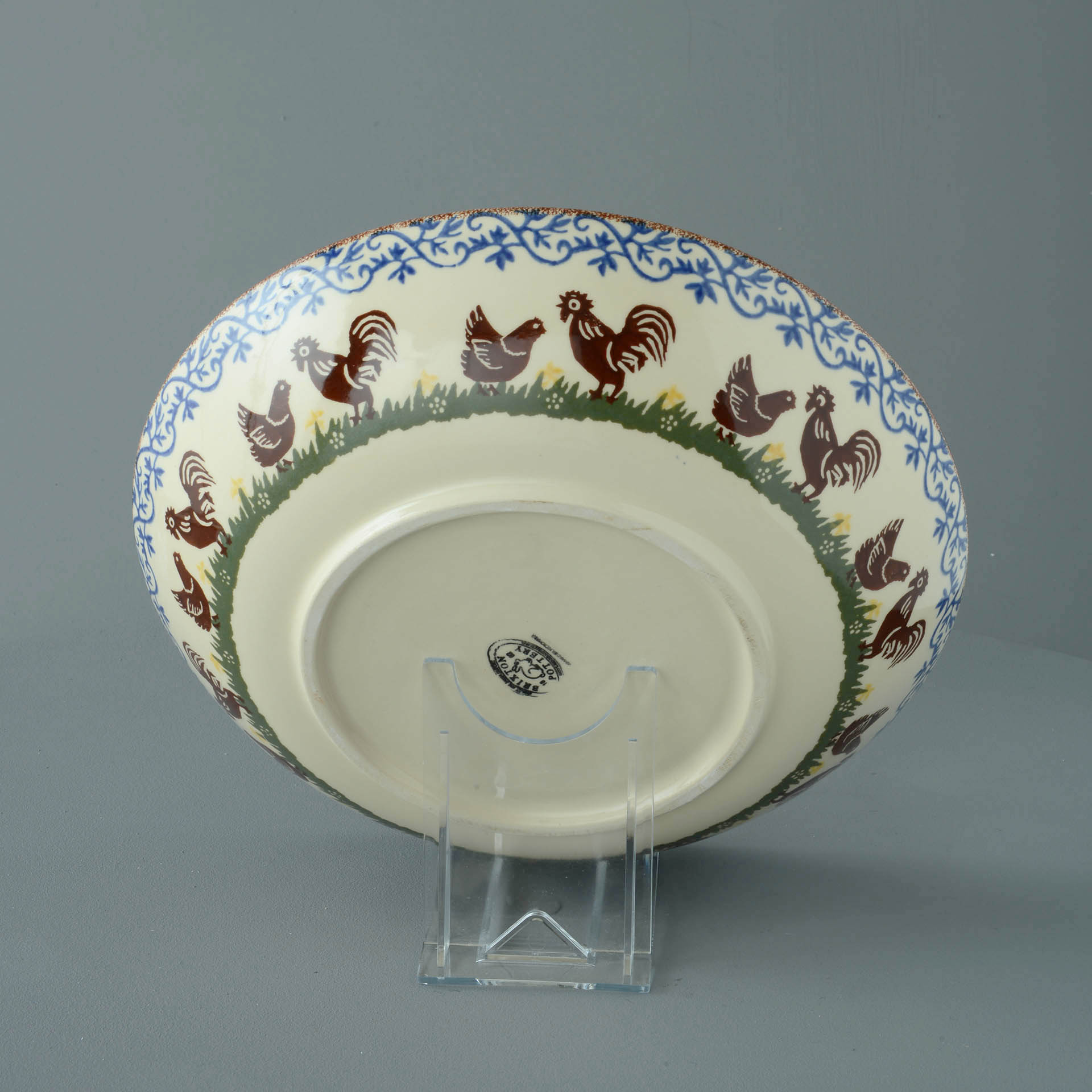 Cock & Hen Serving Dish Round