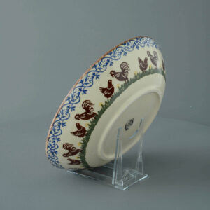 Cock & Hen Serving Dish Round