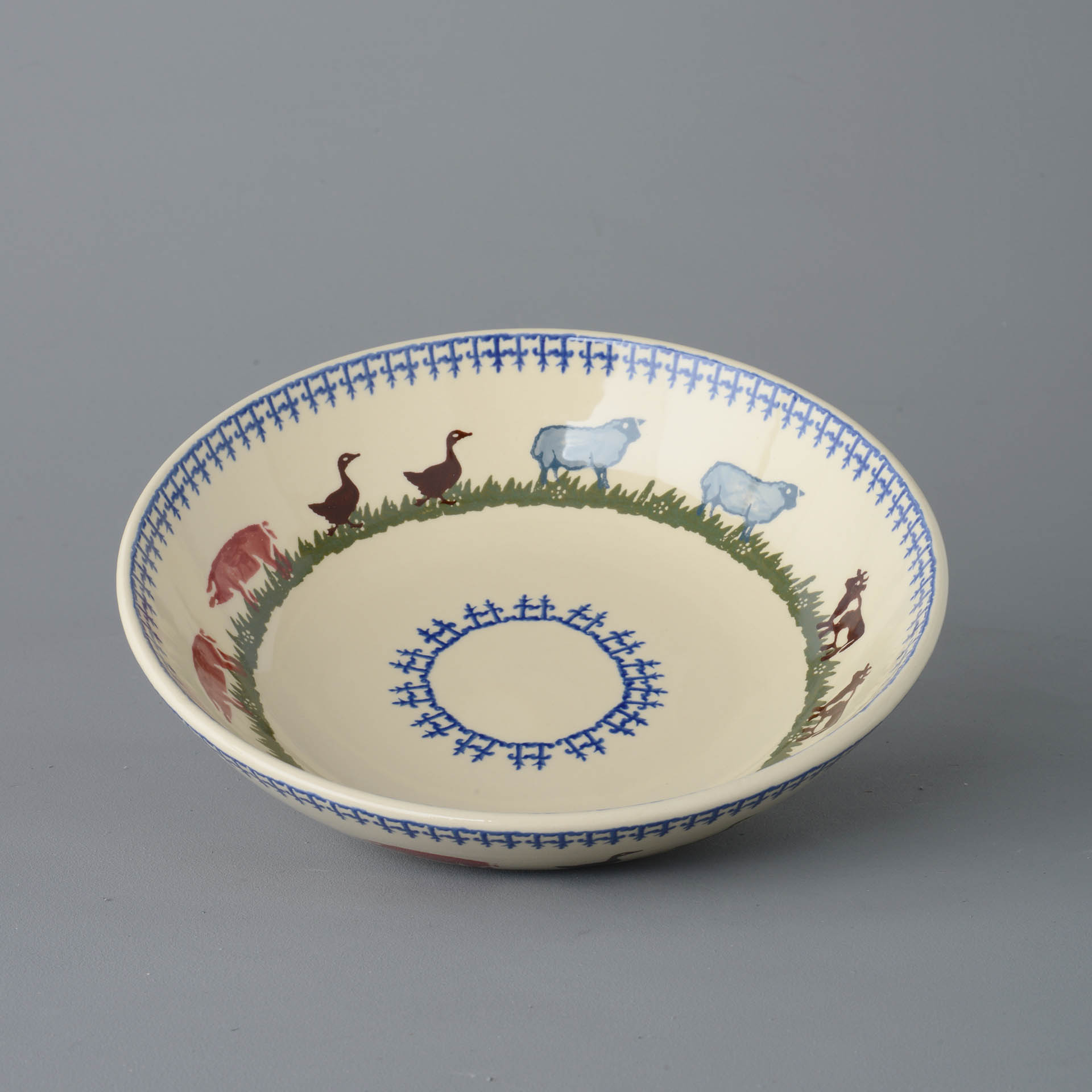 Farm Animal Serving Dish Round