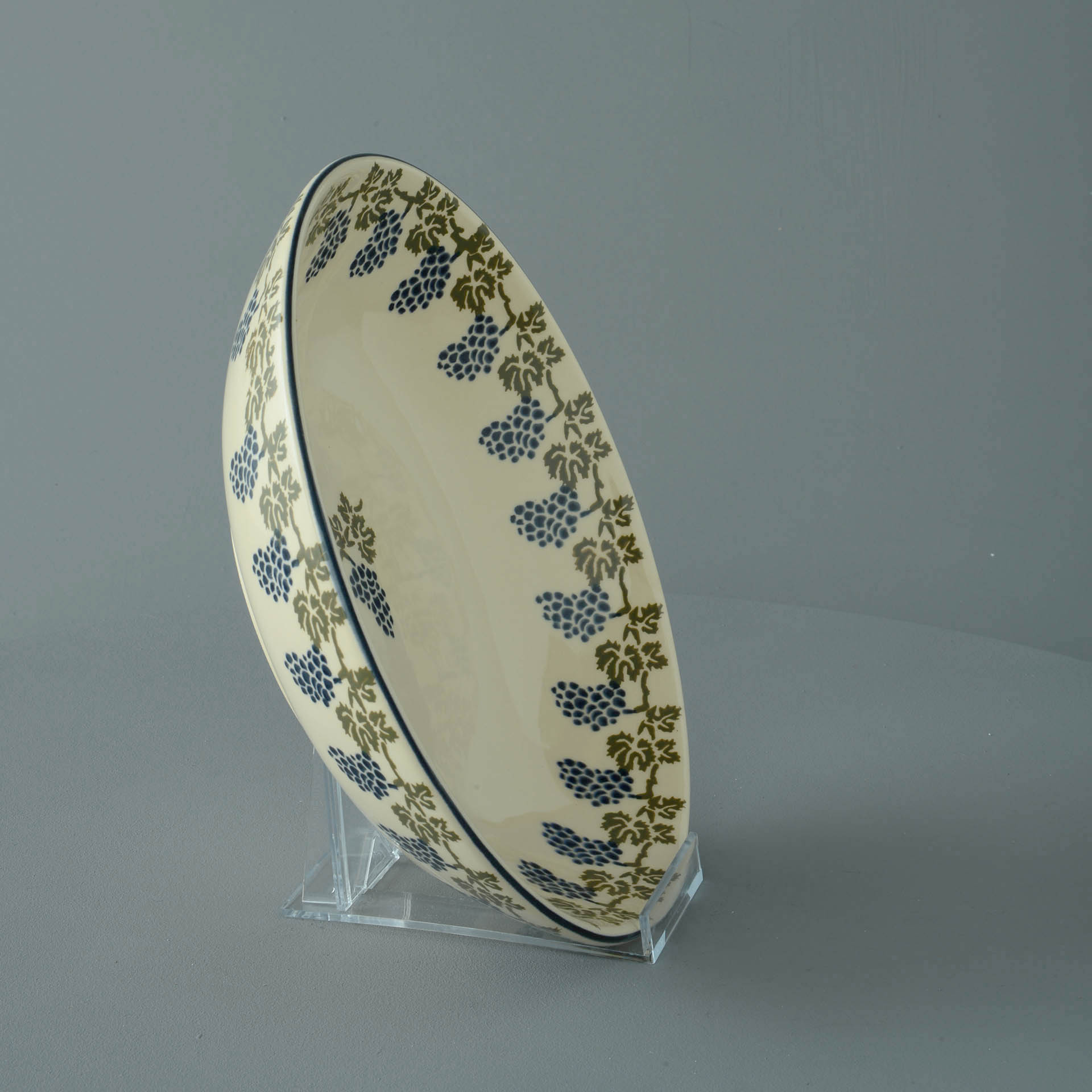 Grapes And Vine Serving Dish Round