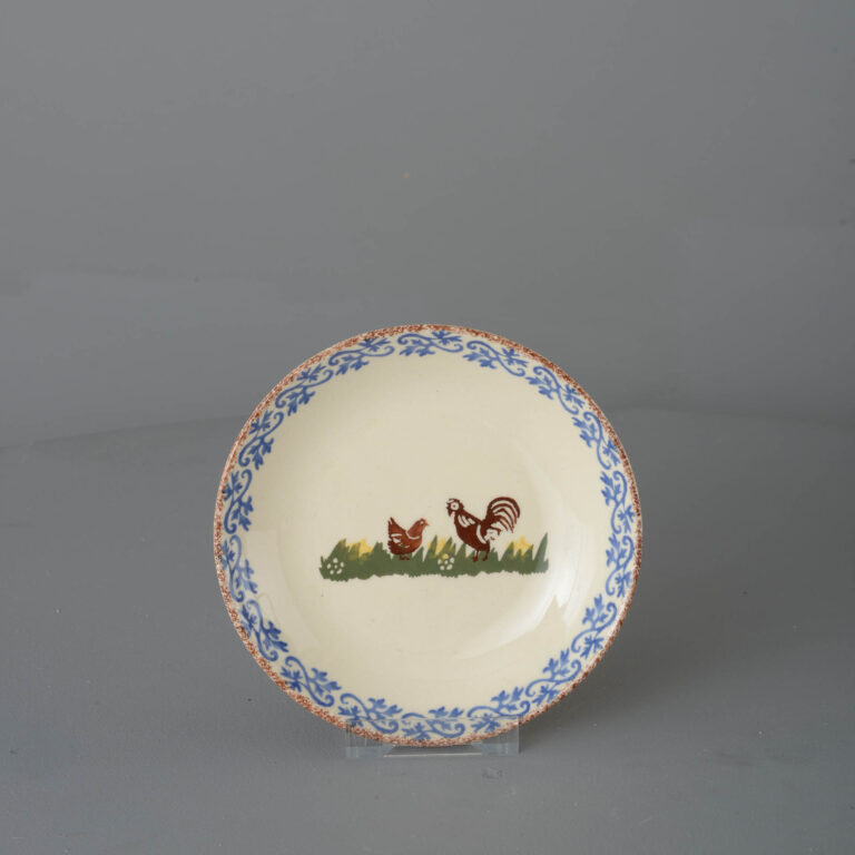 Cock & Hen Saucer For Large Mug Or Snacks