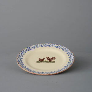 Cock & Hen Plate - Dessert Size