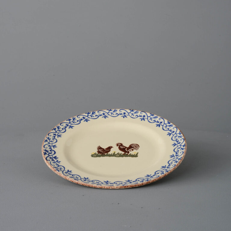 Cock & Hen Plate – Dessert Size