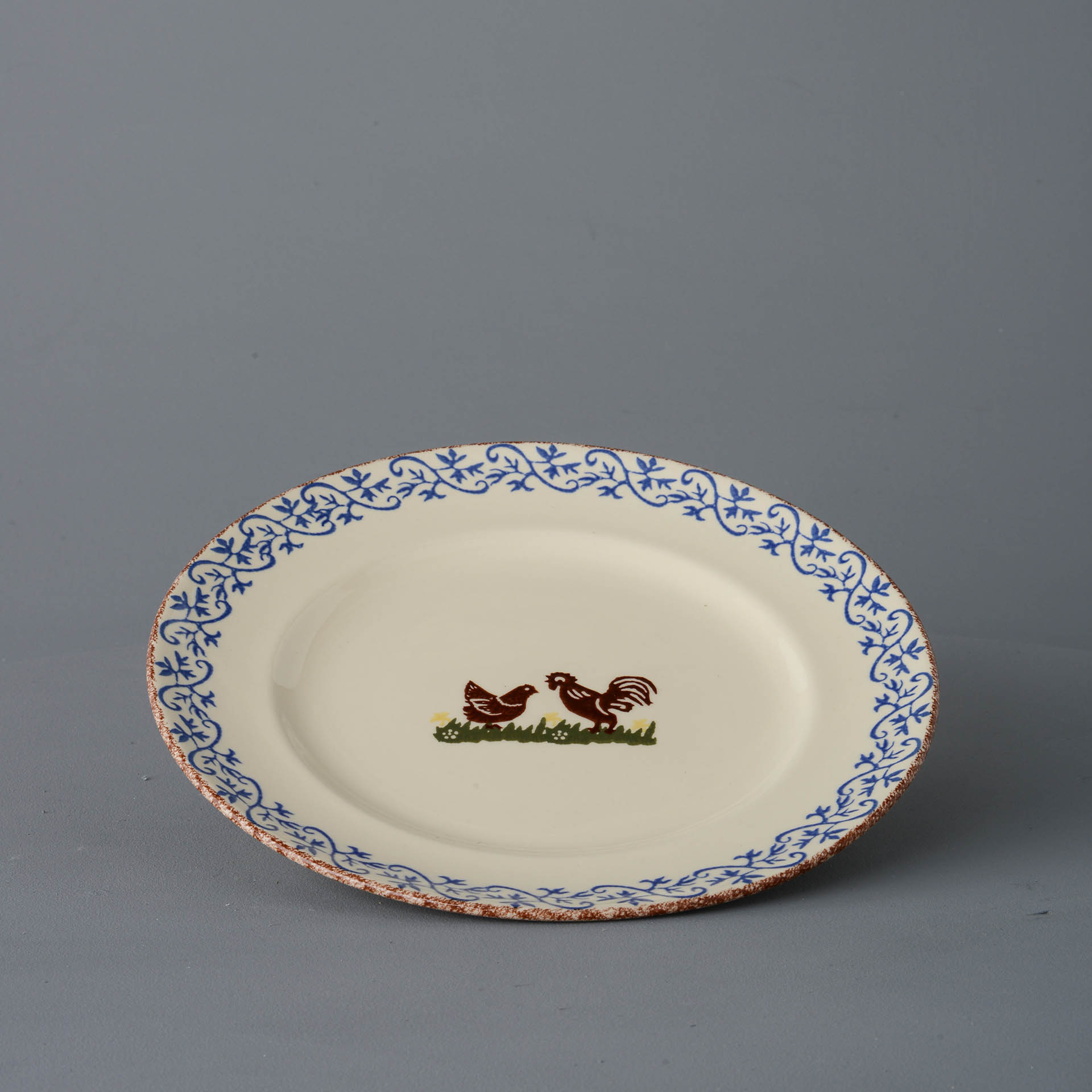 Cock & Hen Plate - Dinner Size