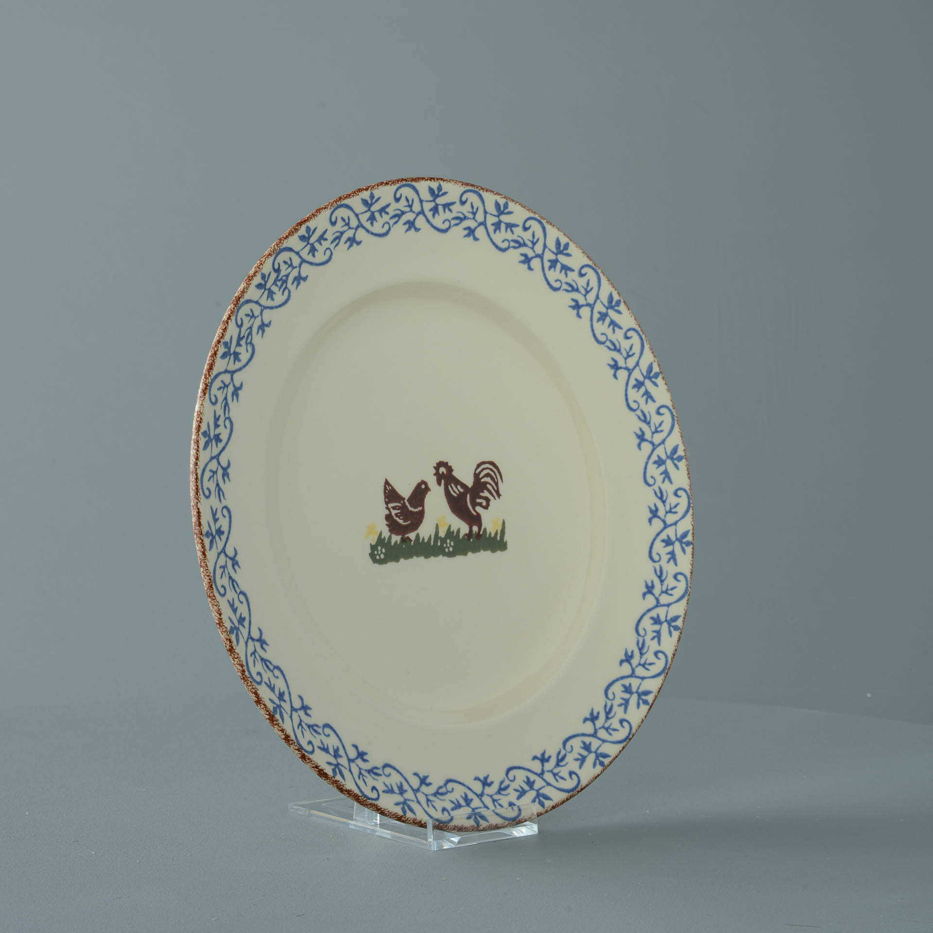 Cock & Hen Plate - Dinner Size